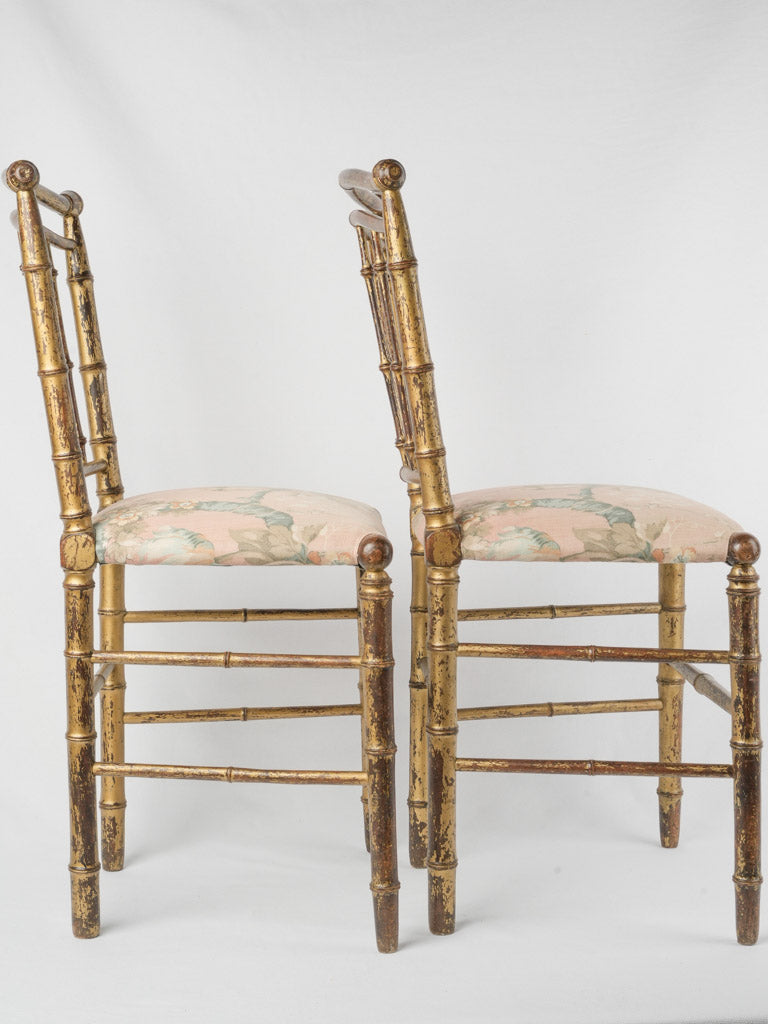 Feminine fabric Napoleon III armchairs