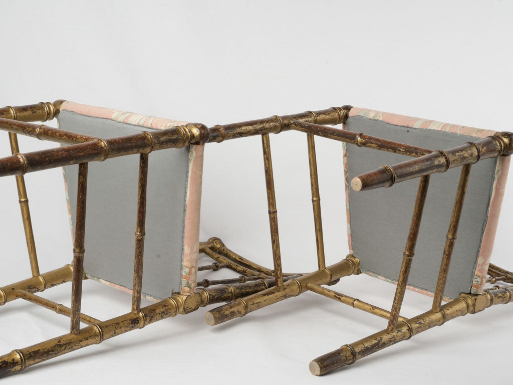 Vintage Napoleon III-style pink armchairs