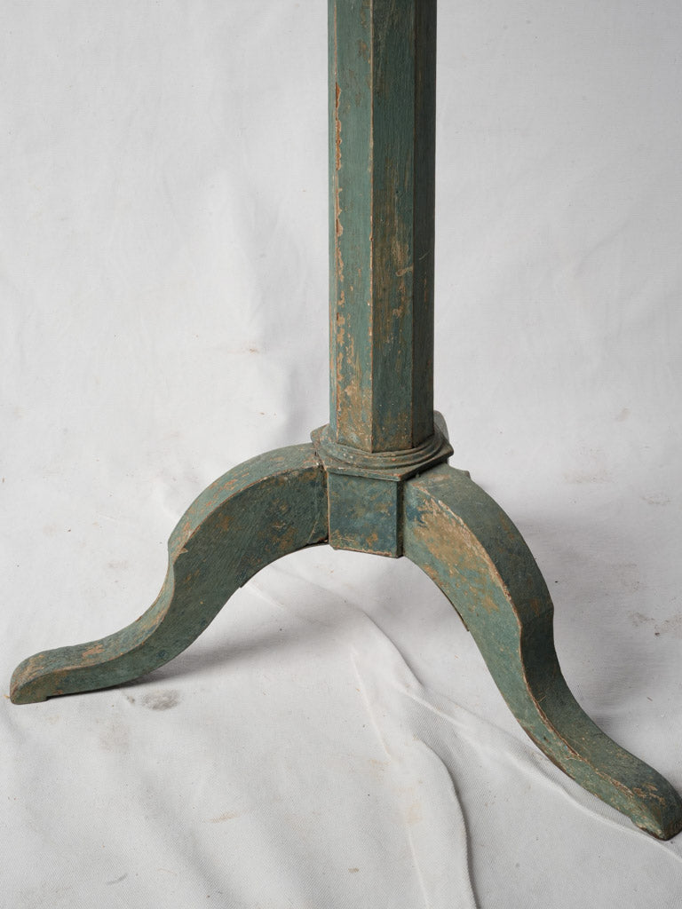 Antique French Rustic Gueridon Table W/ Green-Blue Patina - 29¼"