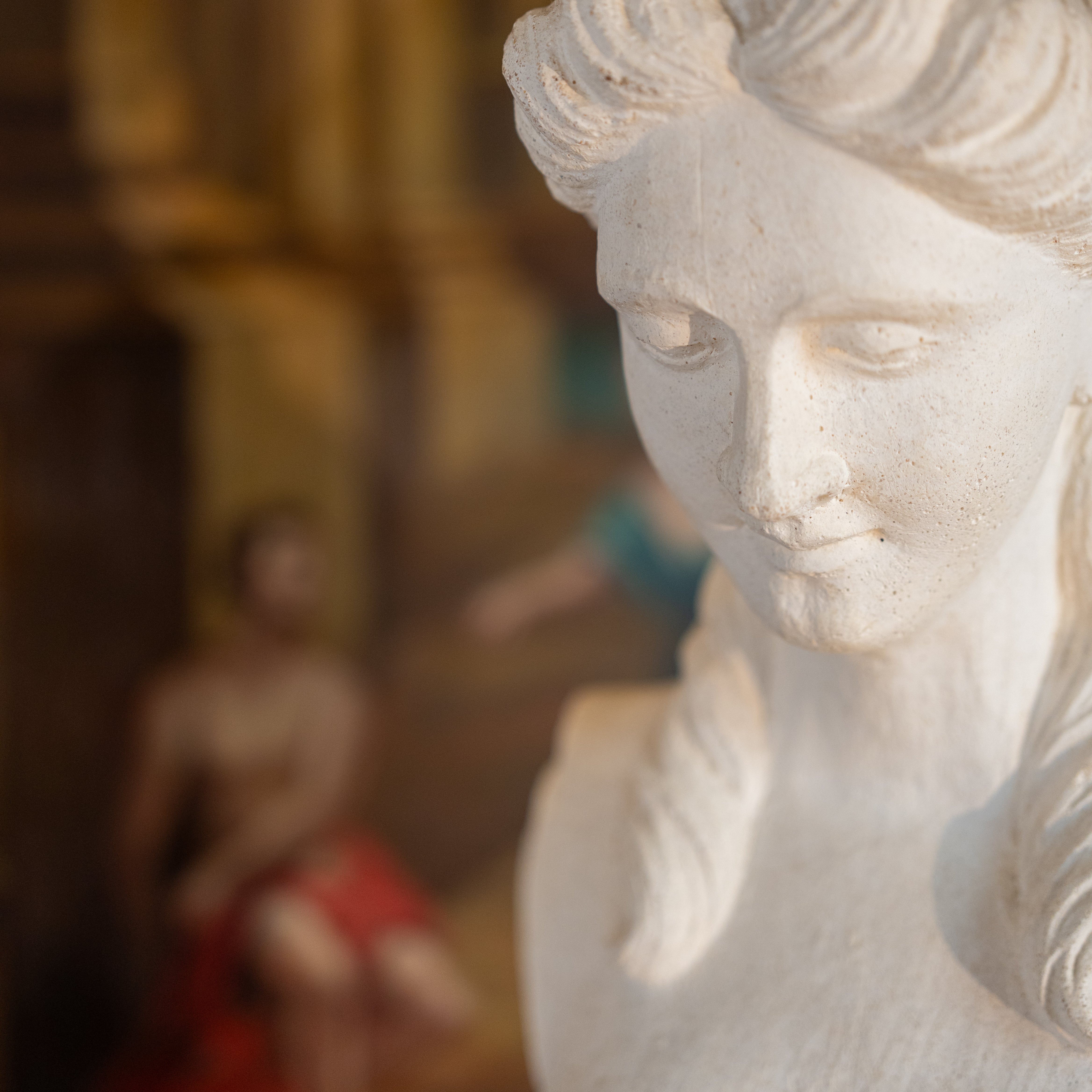 Sophisticated vintage French reconstituted stone lamps