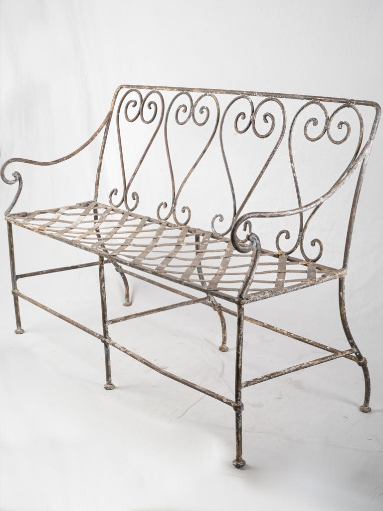 Antique French wrought iron settee