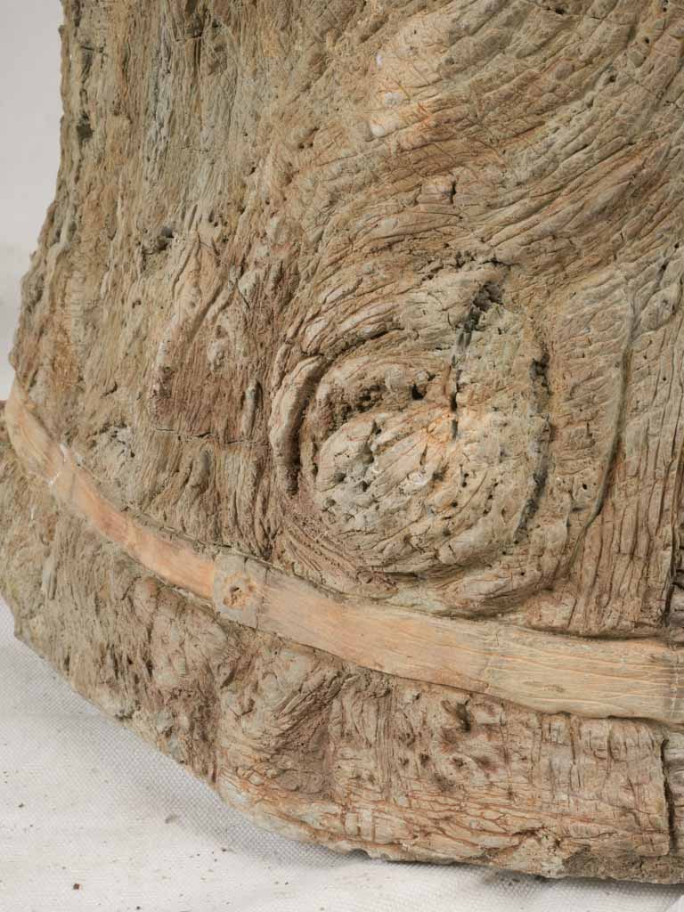 Natural bark texture cement planter
