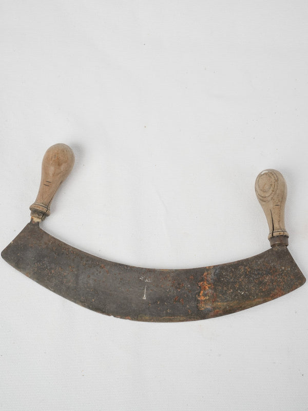 19th-century half moon hachoir knife