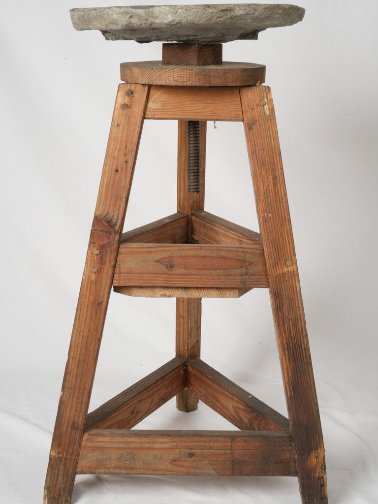 Rugged vintage industrial stone pedestal