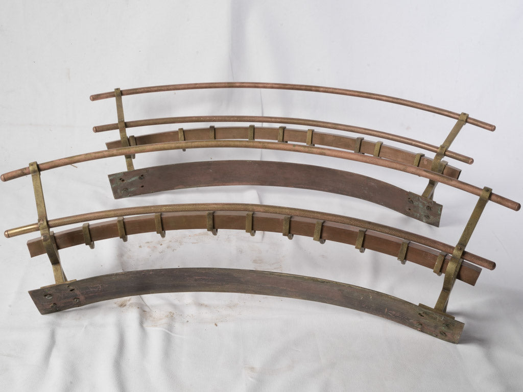 Mid-century style copper wall racks