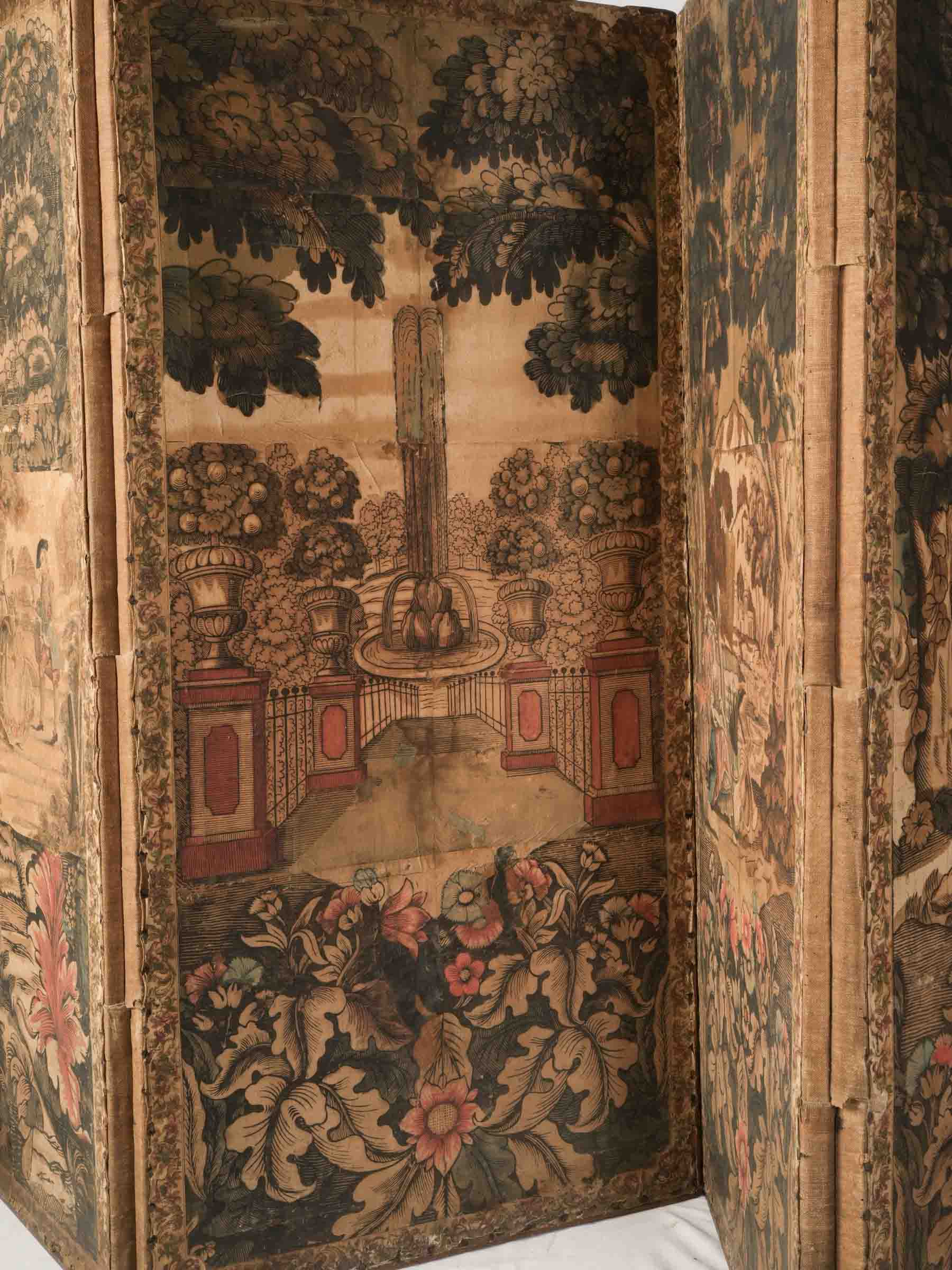 Hand-painted vintage room divider