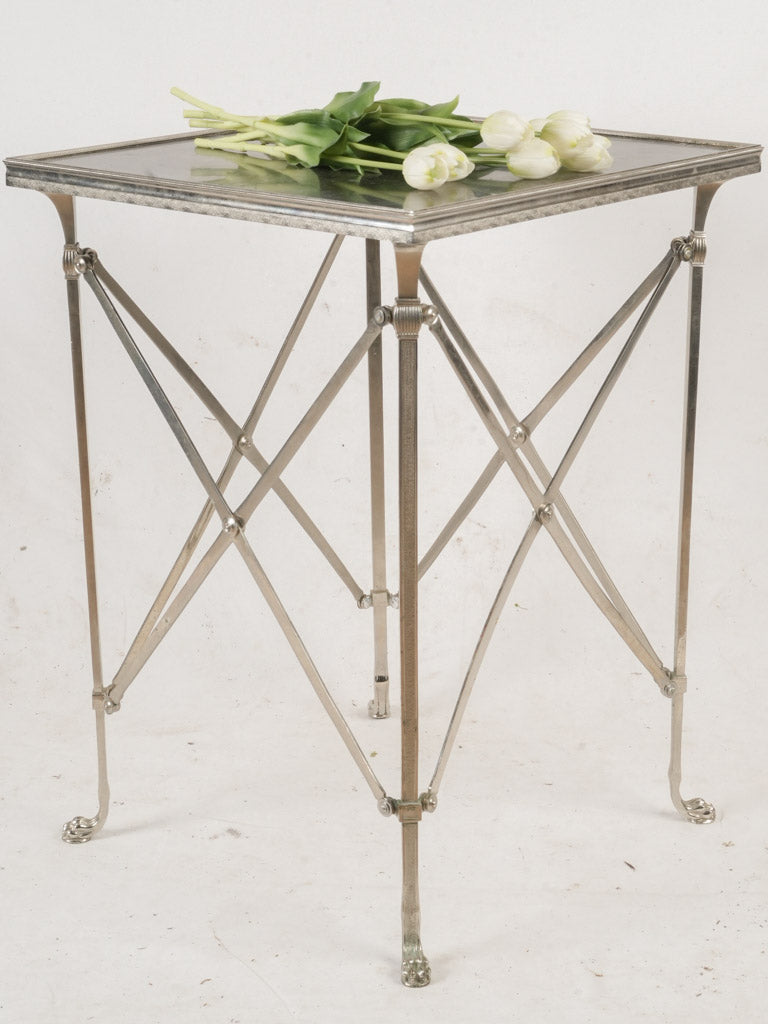 Elegant silver-plated metal table