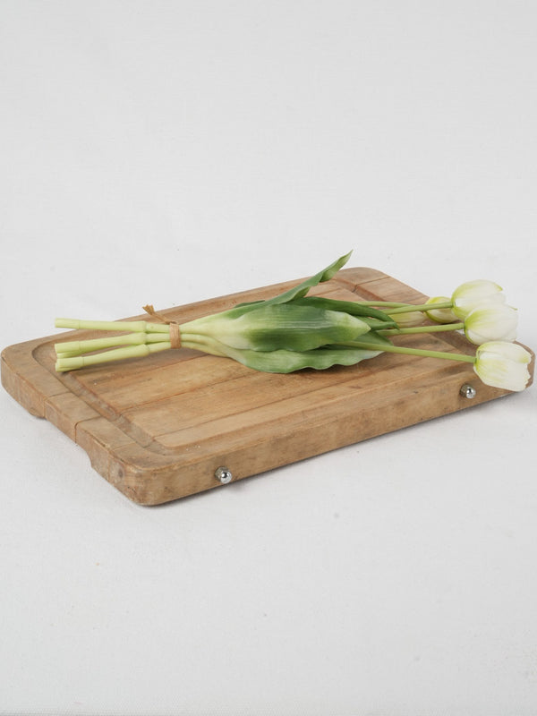 Vintage French cutting board with jus well 15¼" x 9½"