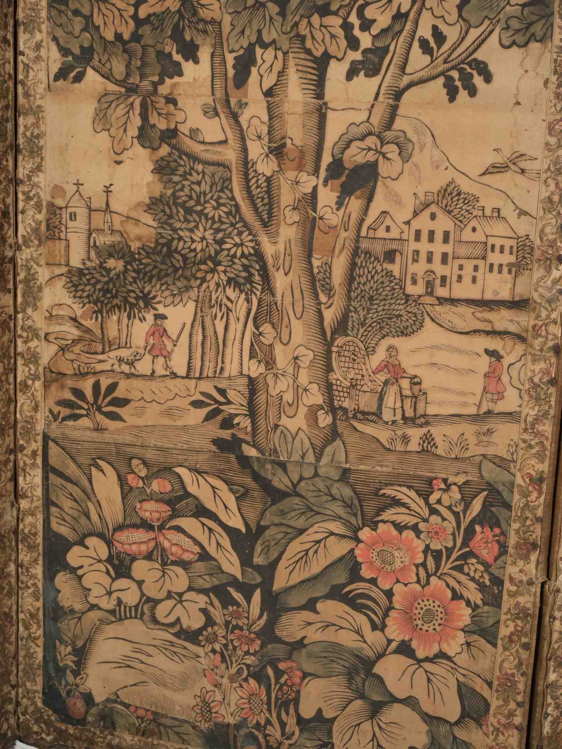 Exotic garden pavilion folding screen