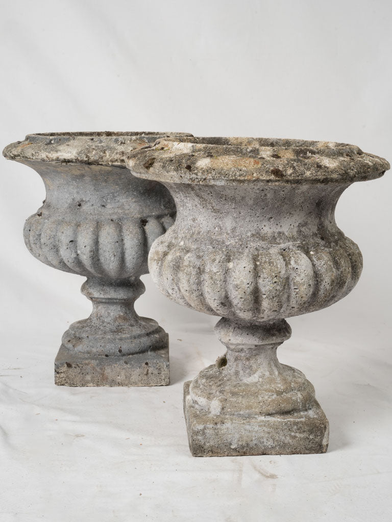 Vintage French Stone Medici Garden Planters
