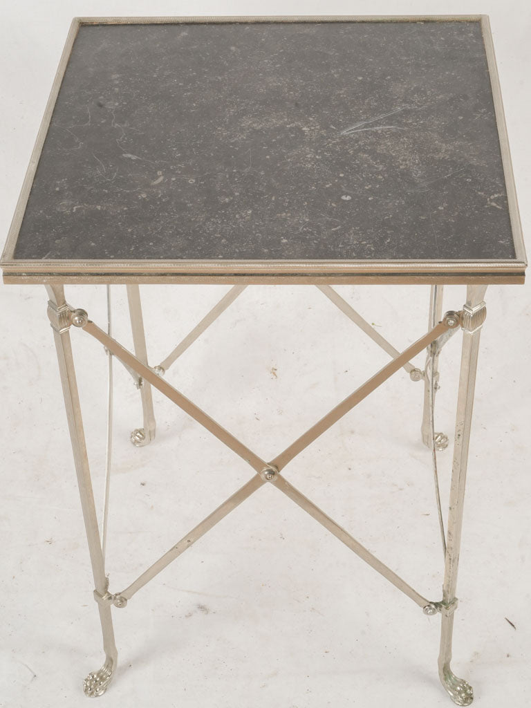 Striking black marble-top table