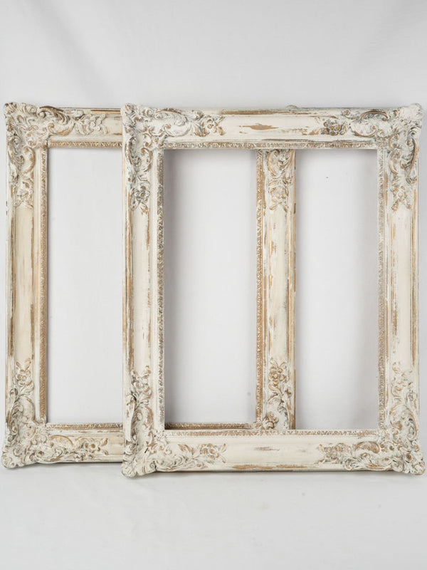 Pair of large antique French rectangular frames 32¾"x 26½"