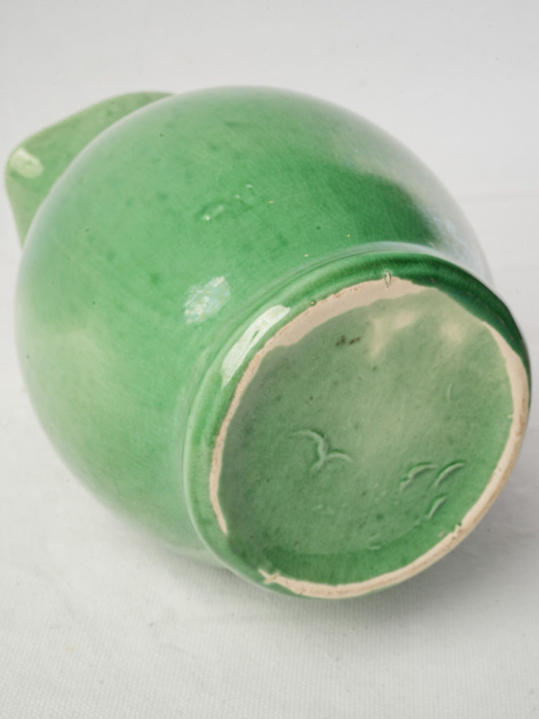 Mid-20th Century Dieulefit Striking Green-Glazed Terracotta Jug - 8¼"