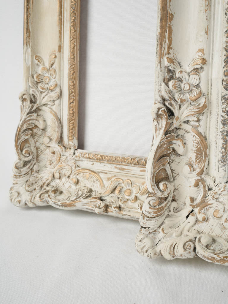 Aged, ornate, mirror frame pair