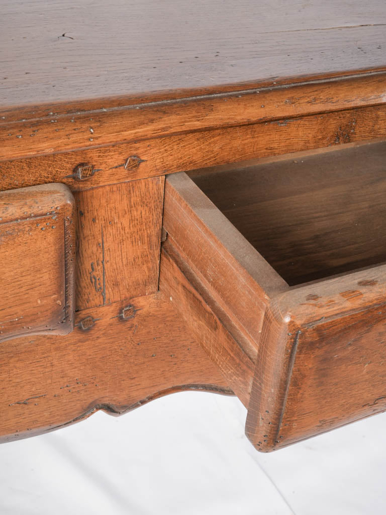 Honey-brown solid oak console table