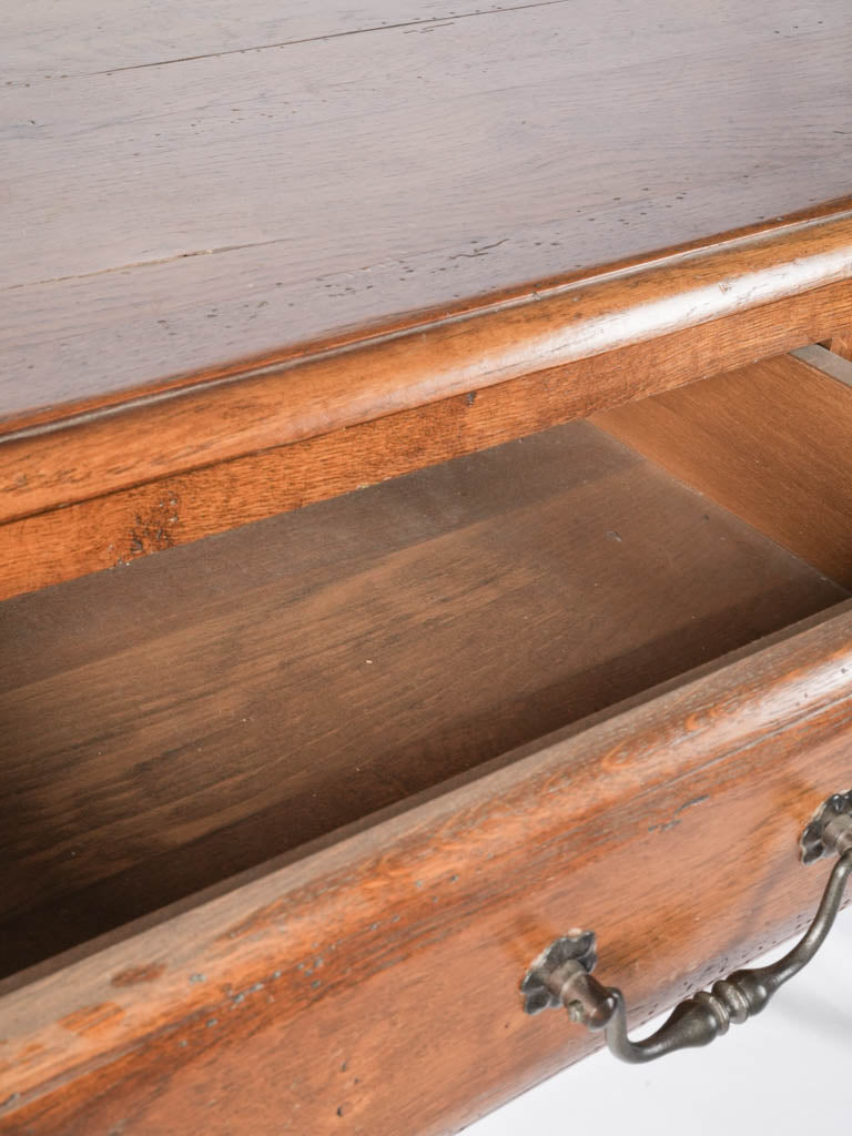 Serpentine-front rustic side console
