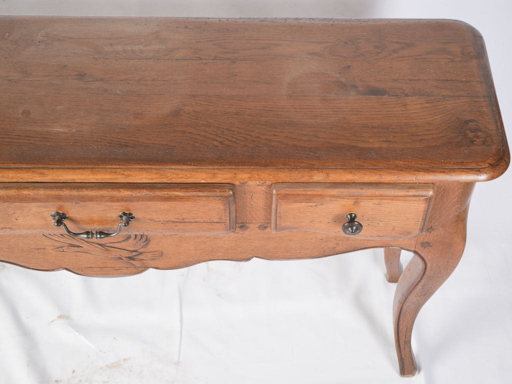 Sturdy mid-century oak sofa table