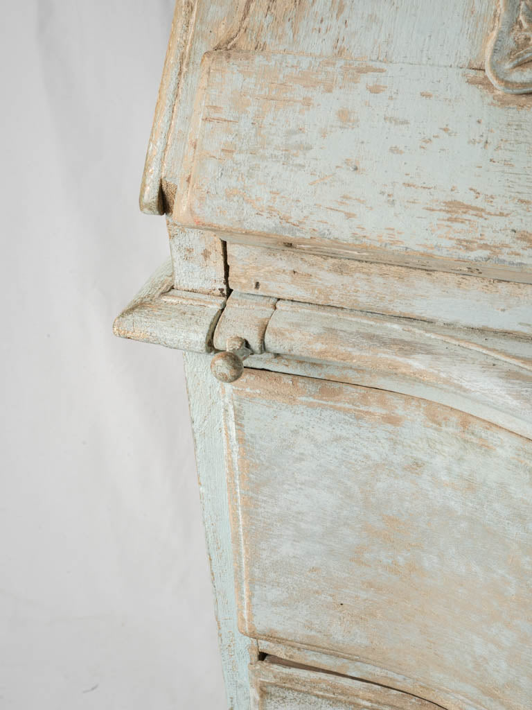 18th-Century Gustavian Serpentine Drop-Front Secrétaire in Pale Blue - 46¾"