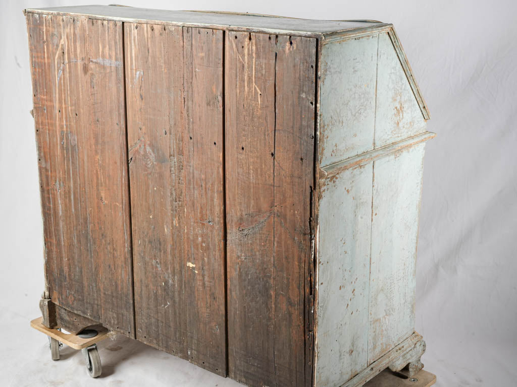 18th-Century Gustavian Serpentine Drop-Front Secrétaire in Pale Blue - 46¾"