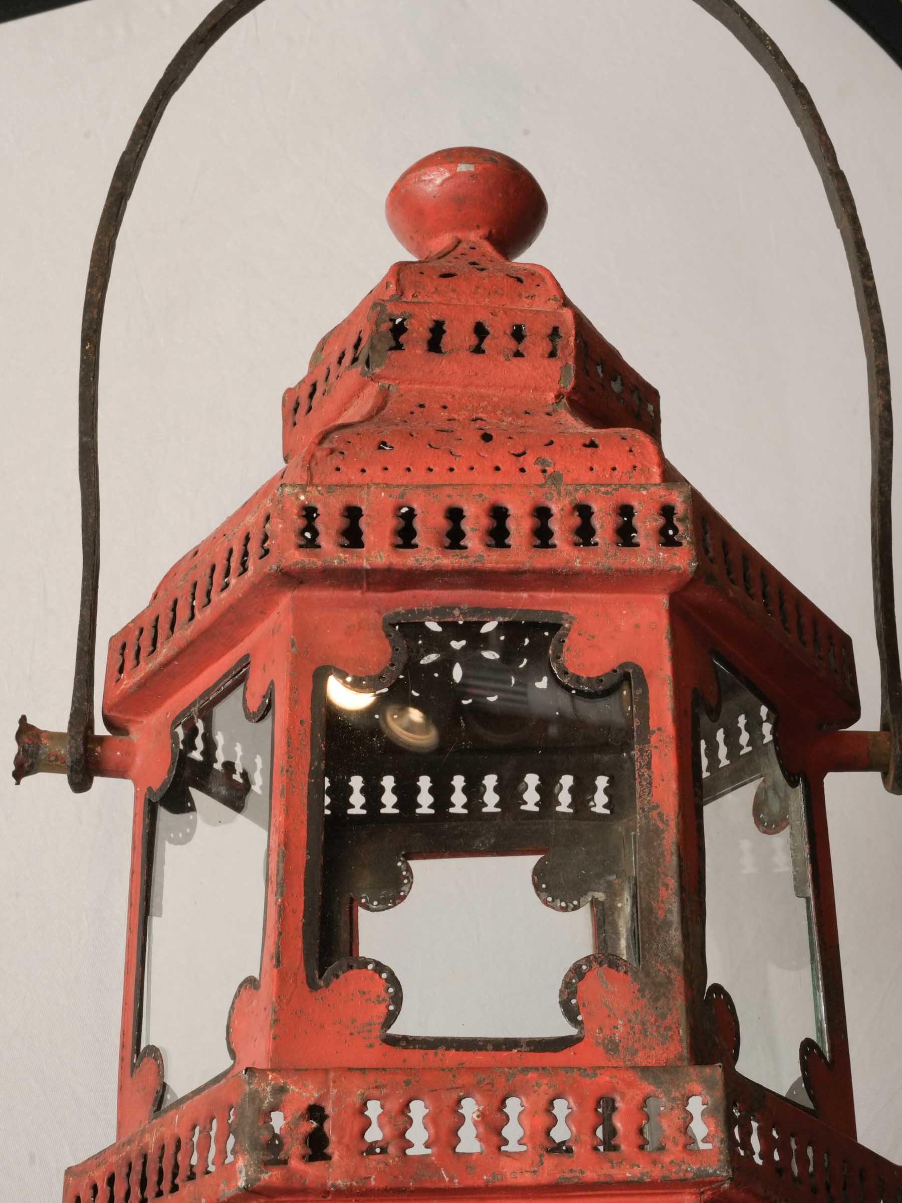 18th Century Painted Tole Processional Lantern - 37"