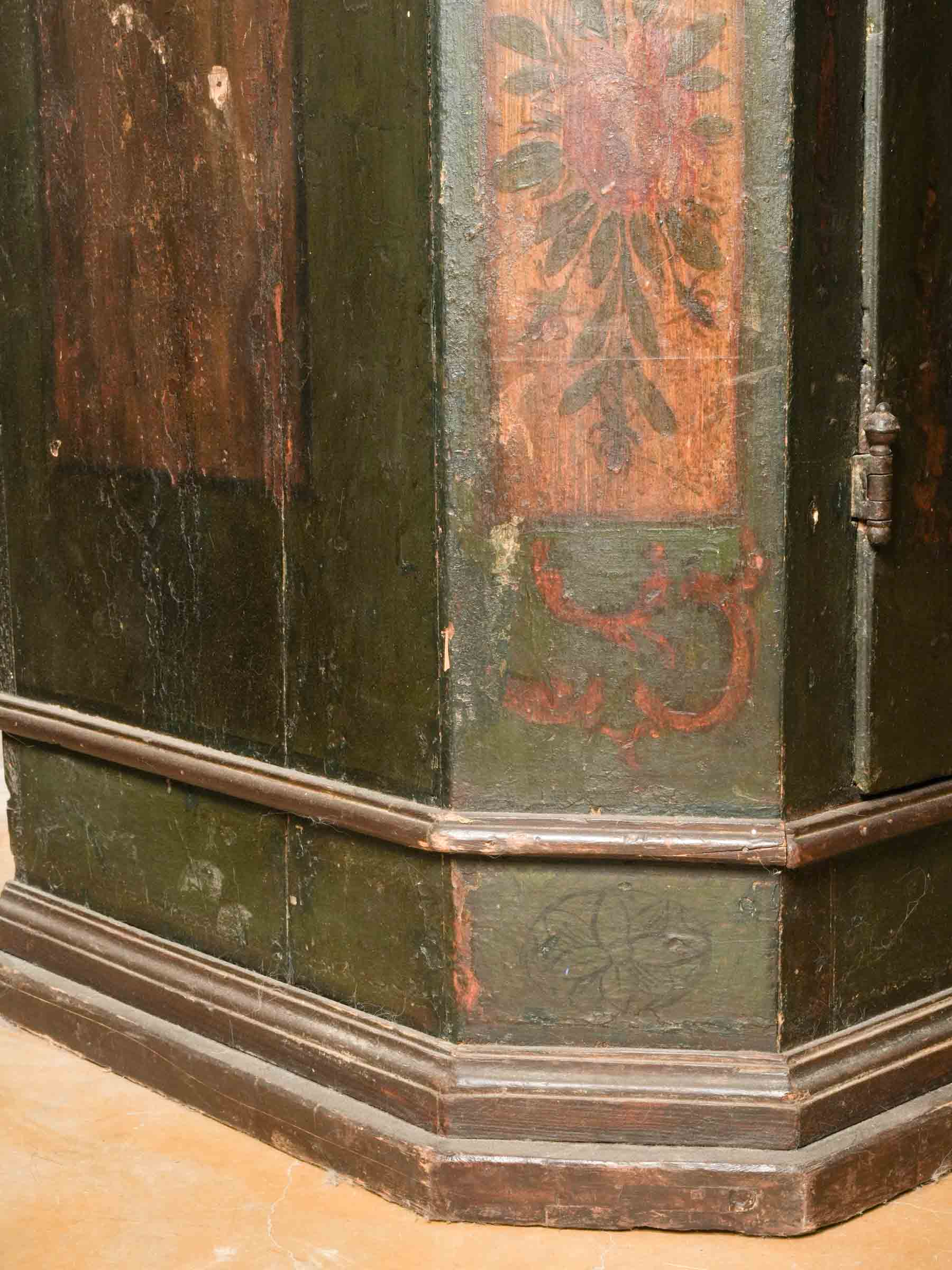 Rare 18th-Century Painted Marriage Cupboard - 69¾" x 53½" x 26¾"