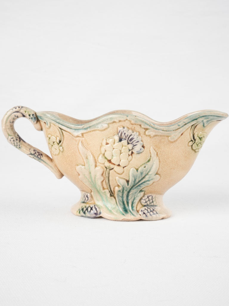 Collectible Fives-Lille Majolica sauceboat vintage