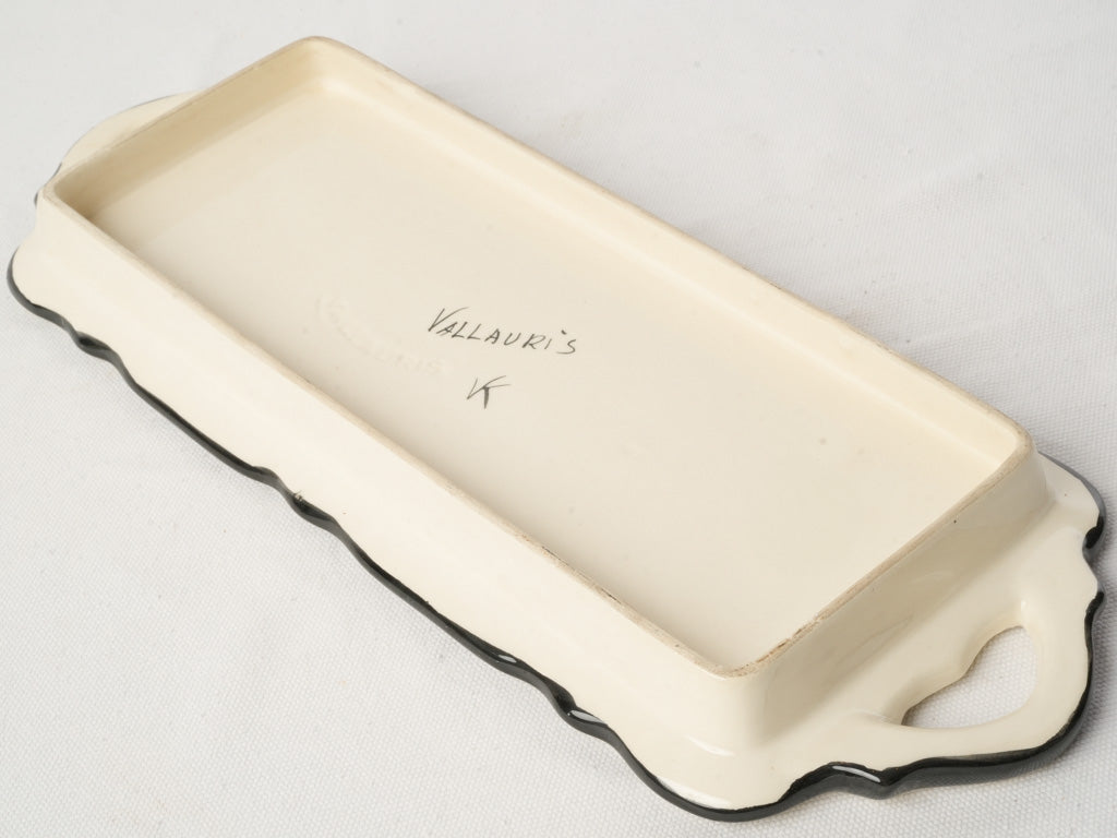Charming 1960s Vallauris Faïence Cake Platter W/ Riviera Holiday Scene - 17¼"