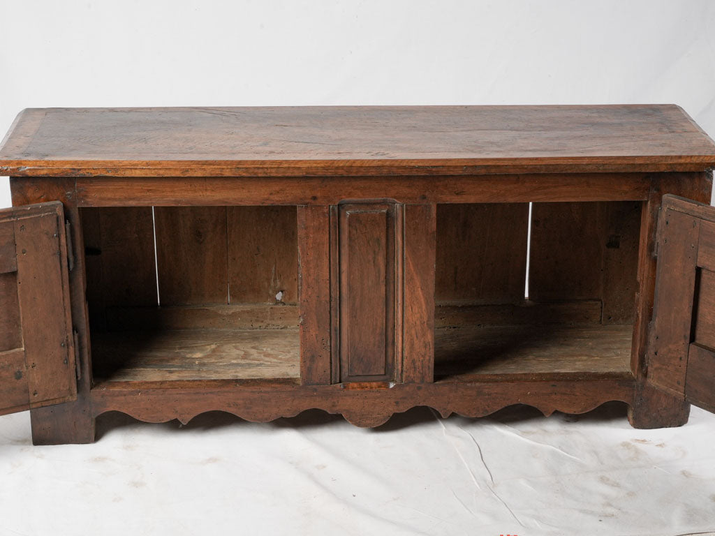 Rustic detailed paneled door bench