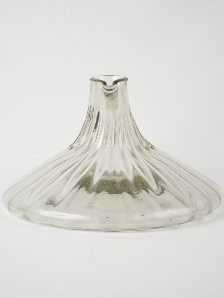 Unique wide-based glass carafe