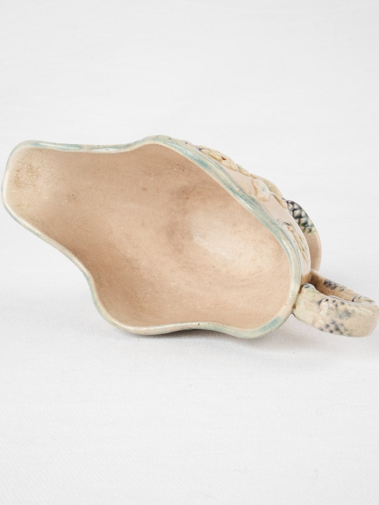 Majolica tableware sauceboat with history