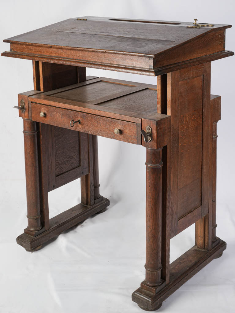 Antique oak drafting table