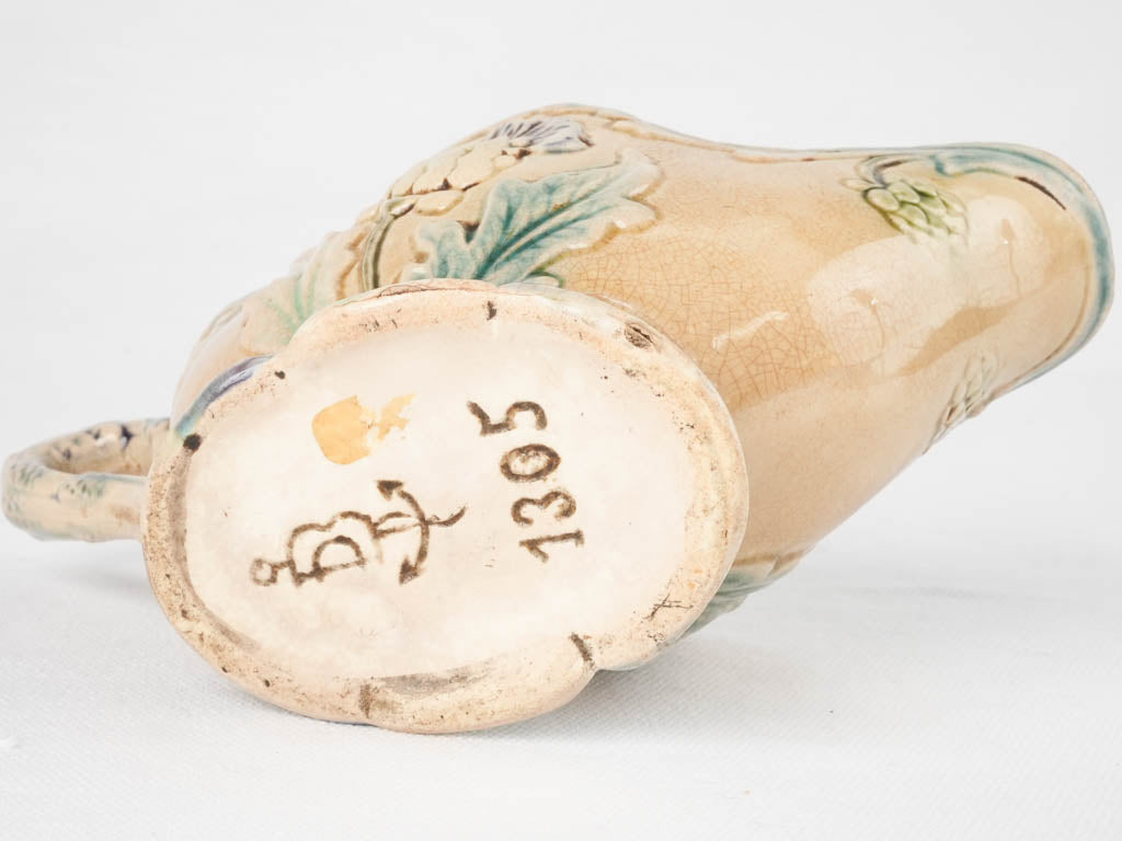 Belgian-crafted Majolica sauceboat De Bruyn