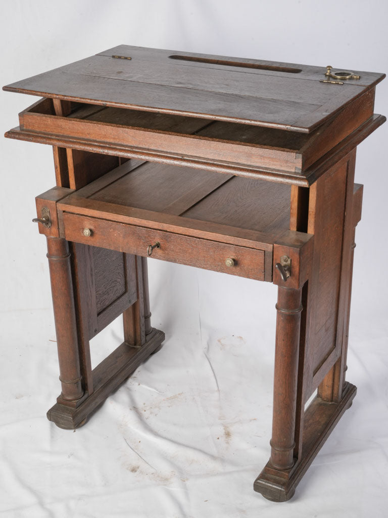 Timeworn patina oak desk