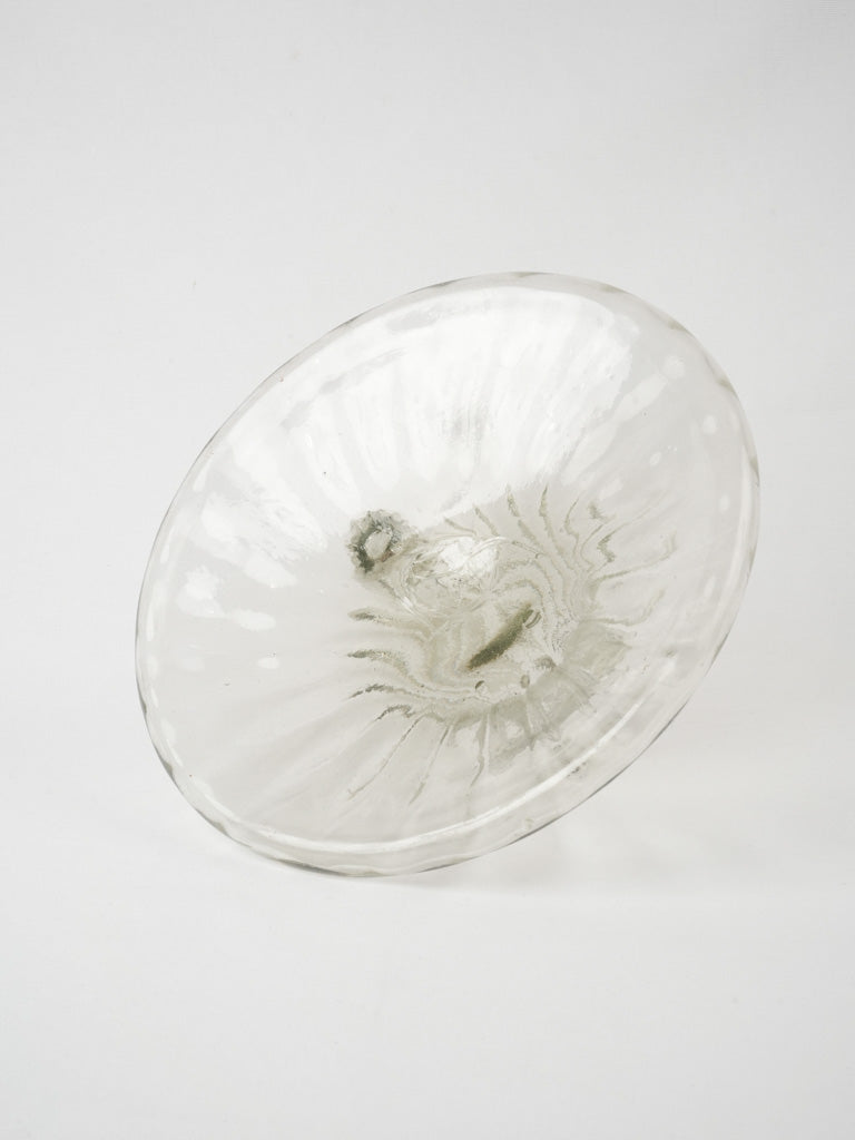Charming wide-based glass decorative carafe