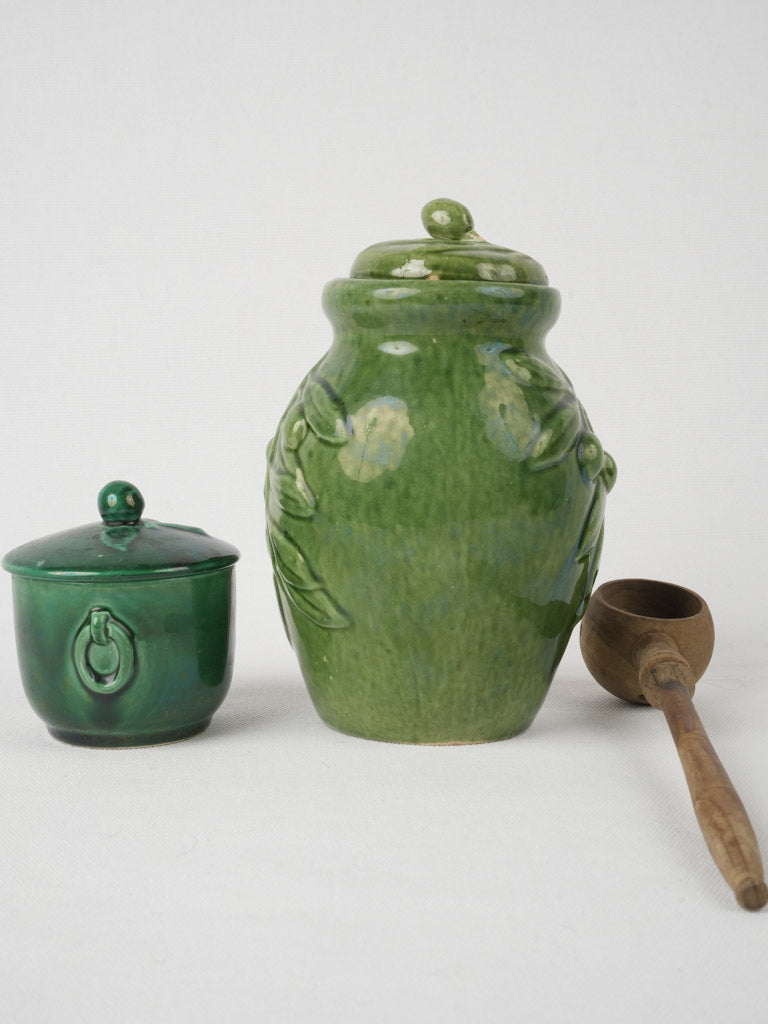 Stylish French pottery olive container
