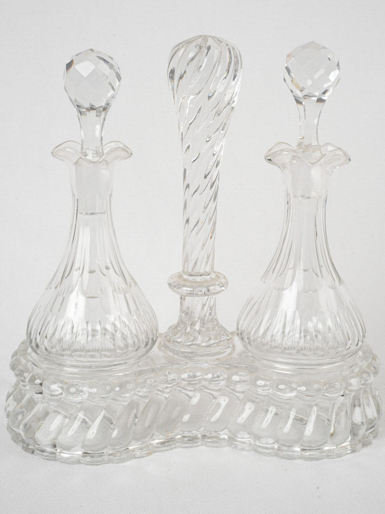 Artisanal ribbed vinegar bottles