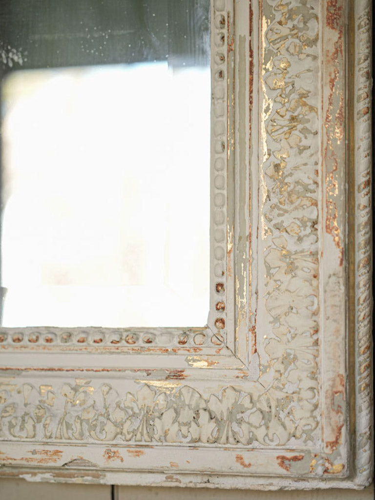 Ivory Painted Wooden Mirror