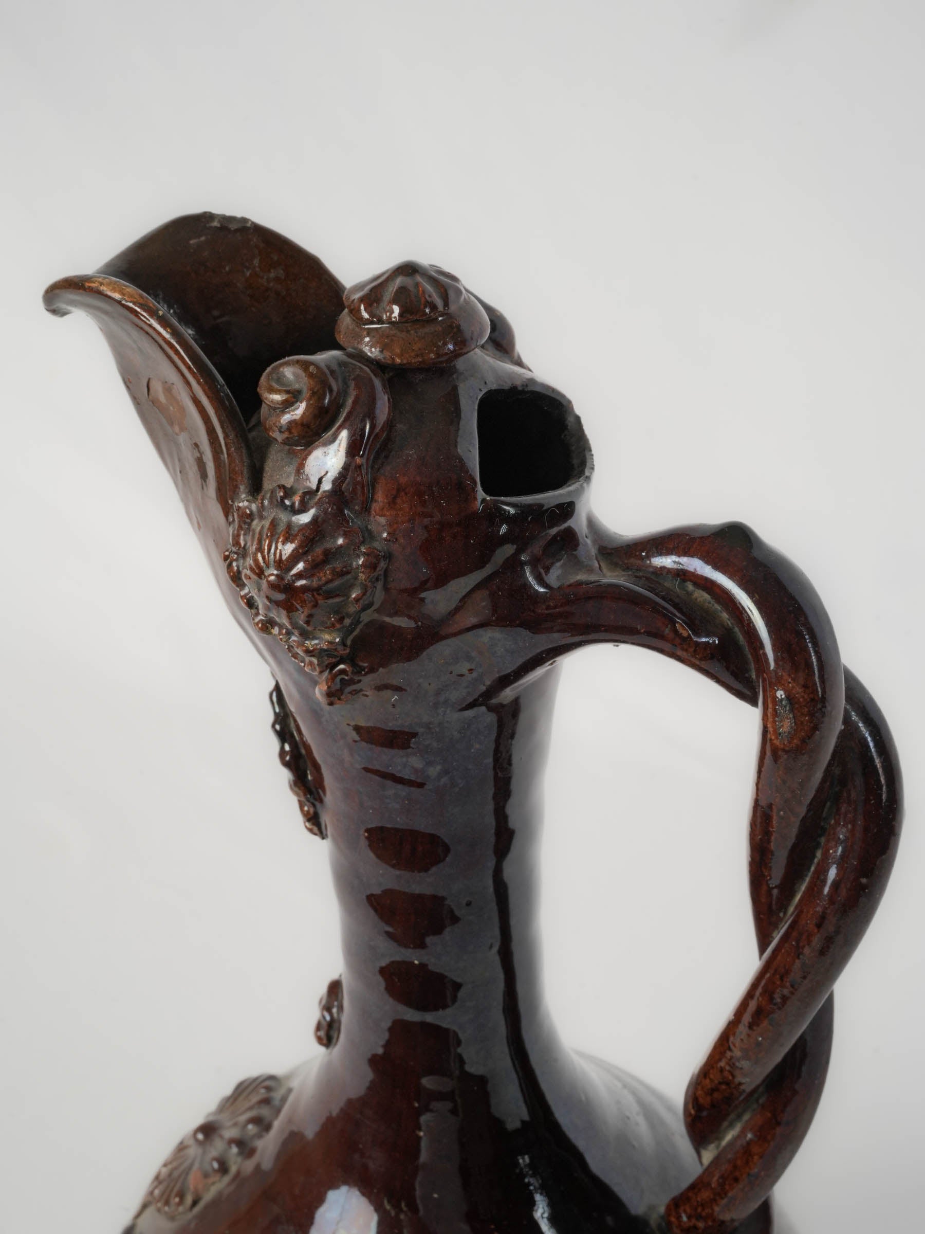 19th-Century Brown-Glazed “Demoiselle d’Avignon” Ewer - 15"