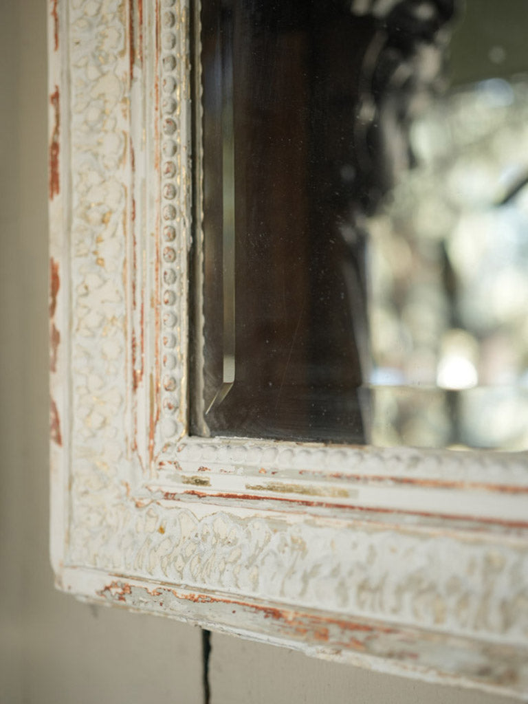 Hand-Carved Stucco Frame Mirror