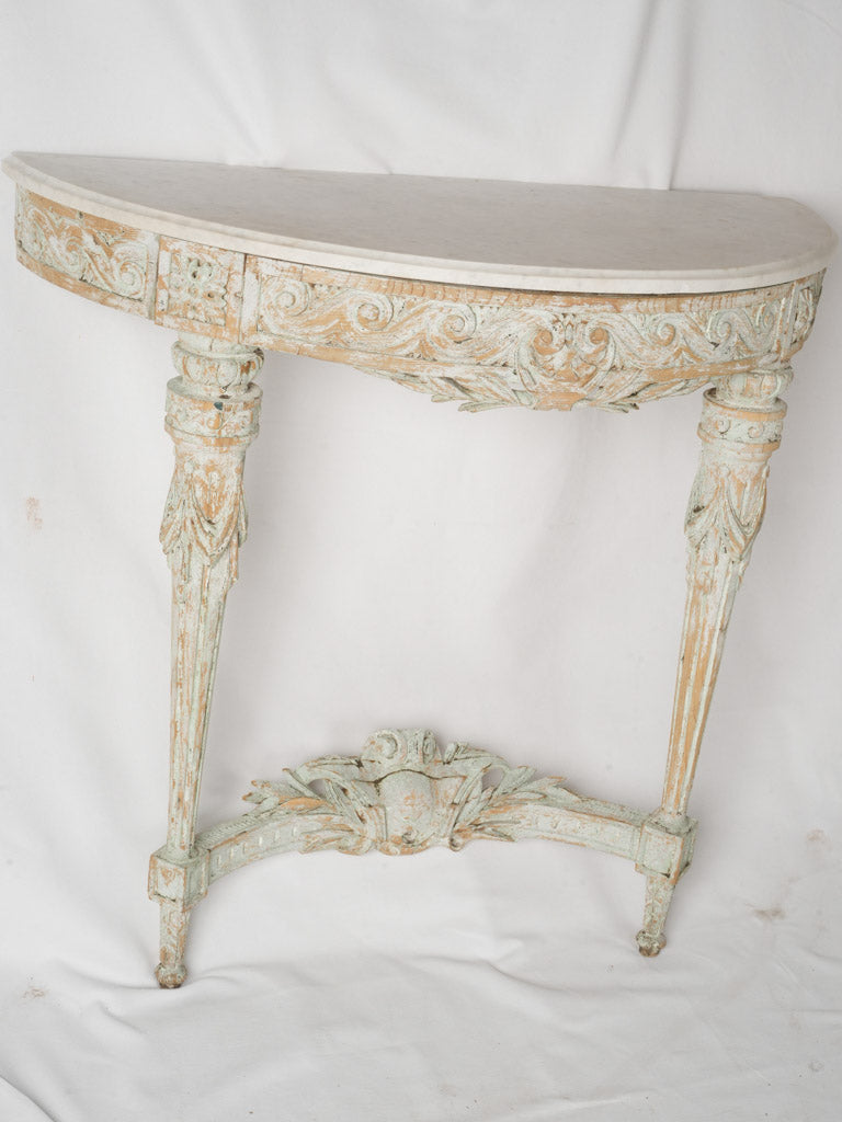 Antique Demi-Lune Marble Top Table