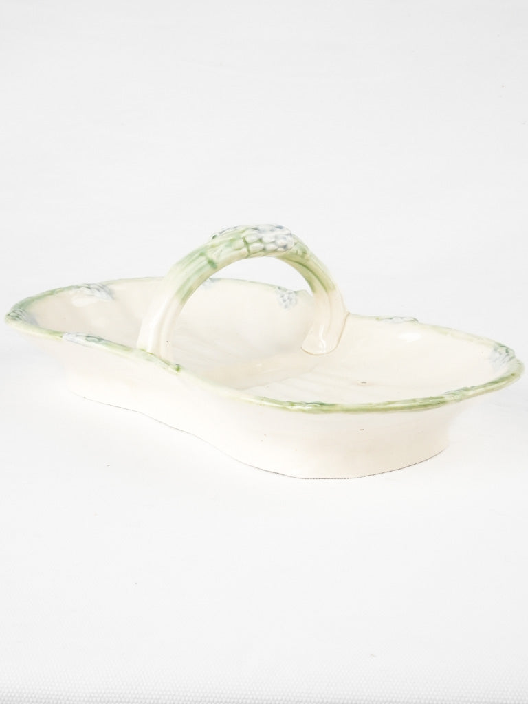 Vintage barbotine asparagus cradle antique