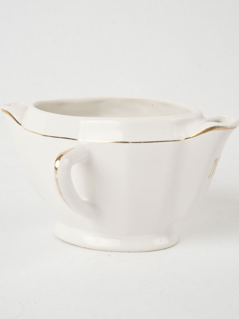 Authentic 'maigre gras' porcelain sauce server
