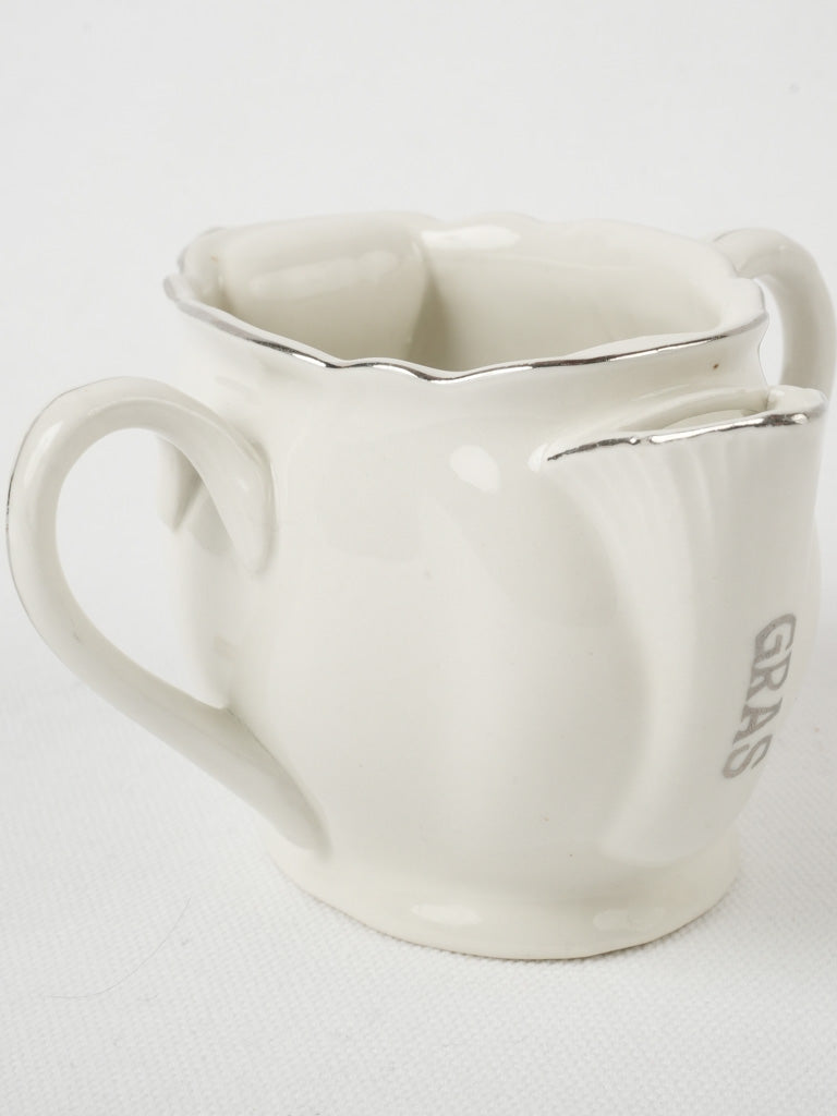 Antique French white porcelain sauce boat