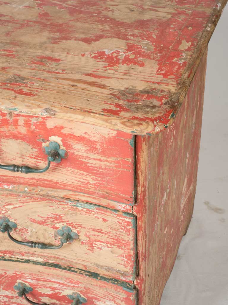 Antique red patina Louis XV commode