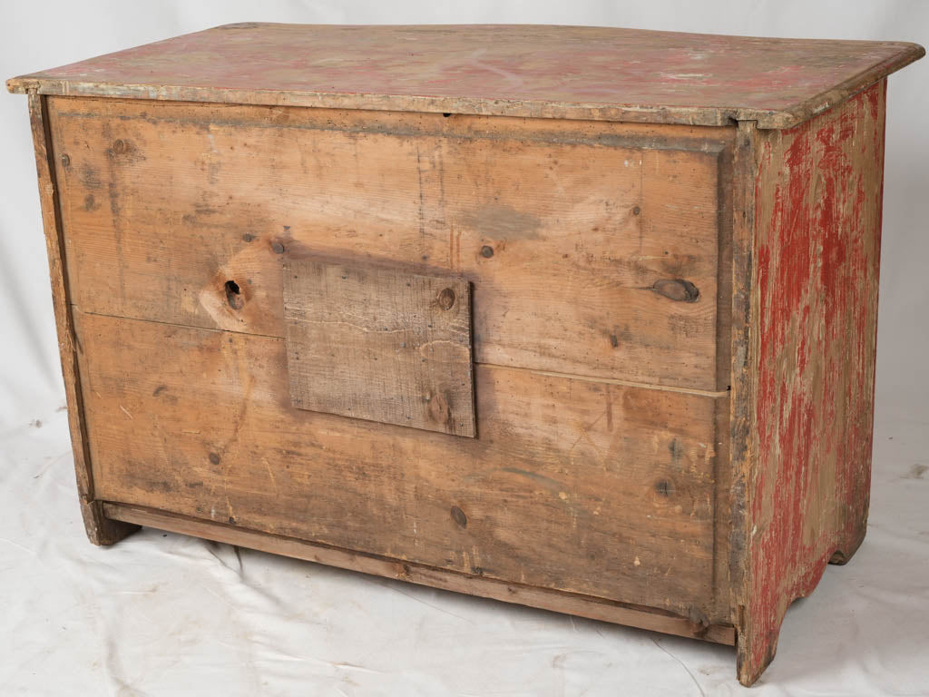 Authentic 18th-century rouge patina commode