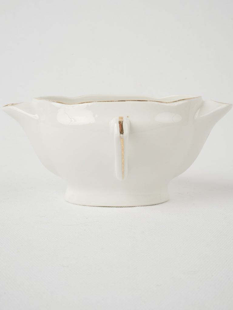 Gold-trimmed French sauce boat