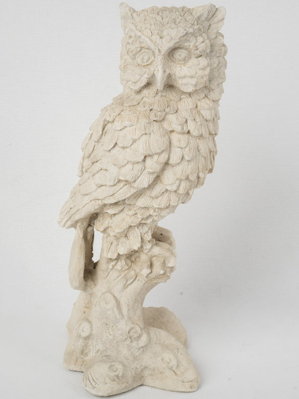 Vintage stone owl sculpture