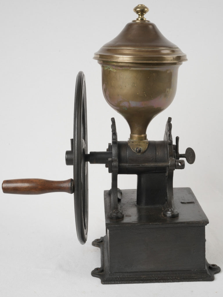 Rustic black patina coffee grinder