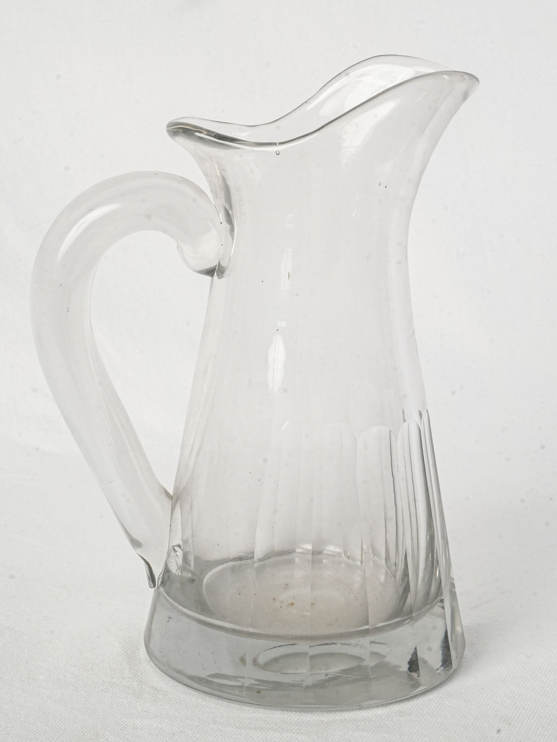 Antique French Clear Glass Pitcher, Early 20th Century - 10¼"