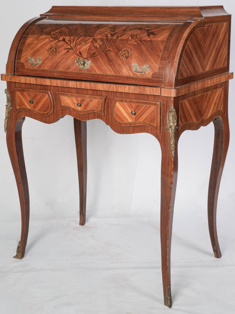 Petite vintage rosewood cylinder desk